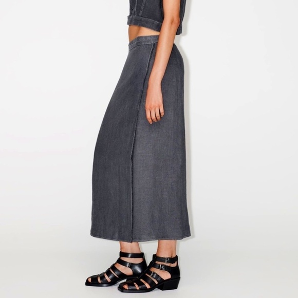Zara 100% Linen Wrap Skirt. Size XL NWT - Picture 1 of 4